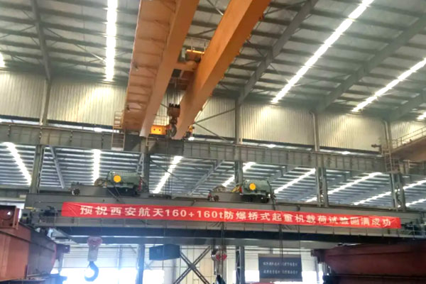 160t + 160t explosion proof bridge crane project successfully passed the acceptance